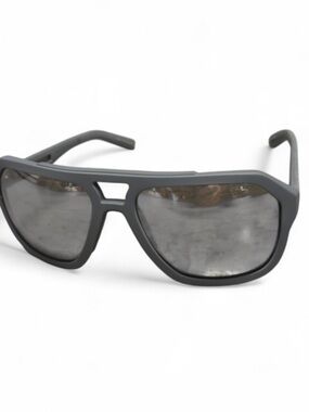 Dolce & Gabbana Matte Gray Shield Sunglasses with Smoke Lenses